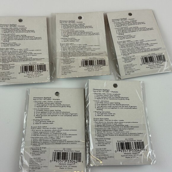 ProvoCraft Stand-Outs Homespun Applique Set of 5 Snowman - Picture 3 of 3